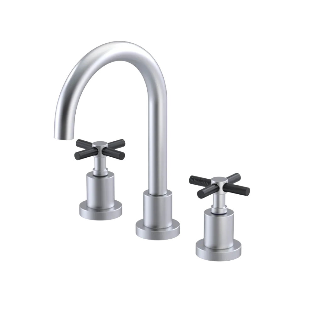 Rubinet Widespread Lav. Set. (less drain) Satin Chrome