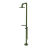 Rubinet Pressure Balance Outdoor Shower with Foot Rinse & 10" Shower Head (with shelf) - 304 Stainless Steel Green Envy