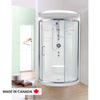 Neptune Alea 3232 Round Acrylic Corner Two-Piece Shower with Center Drain in White