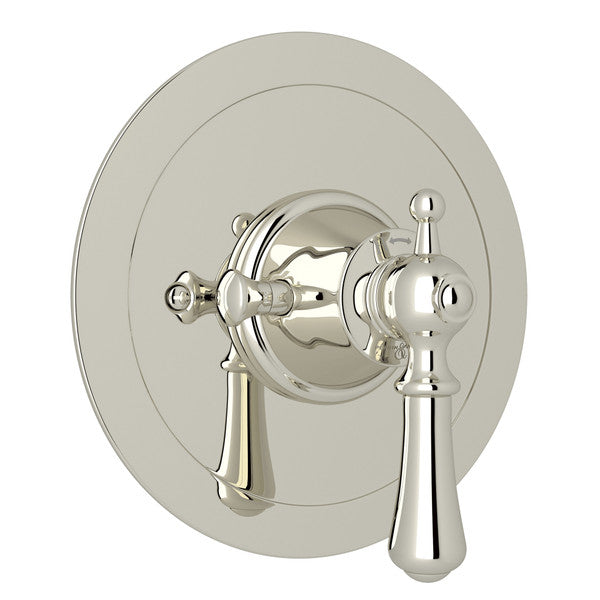 Perrin & Rowe Georgian Era Round Thermostatic Trim Plate Without Volume Control - With Metal Lever Handle.5785LS