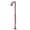Rubinet Pressure Balance Outdoor Shower with Hand Held Shower & 10" Shower Head - 304 Stainless Steel Maroon