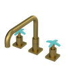 Rubinet Widespread Kitchen Set with Genesis Spout Antique Brass Matt