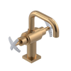 Rubinet Single Hole Dual Handle Lav. Set. with Genesis spout (less drain) Satin Gold