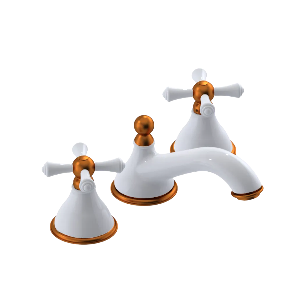 Rubinet Widespread Lav. Set. (less drain) White