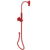 Rubinet Hand Held Shower Bidet with Extended Reach & Dual Function Spray Including Wall Bracket with Supply & Hose (Square) Red