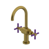 Rubinet Single Hole Dual Handle Lav. Set with LaSalle Spout (less drain) Antique Brass Matt