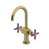 Rubinet Single Hole Dual Handle Lav. Set with LaSalle Spout (less drain) Natural Brass