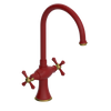 Rubinet Two Handle Single Hole Kitchen Set Maroon