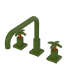 Rubinet Widespread Kitchen Set with Genesis Spout Green Envy