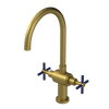 Rubinet Two Handle Single Hole Kitchen Set with LaSalle Spout Antique Brass Matt
