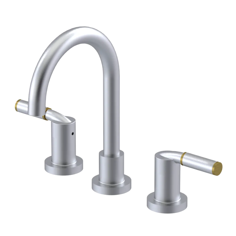 Rubinet Widespread Lav set (less drain) Satin Chrome