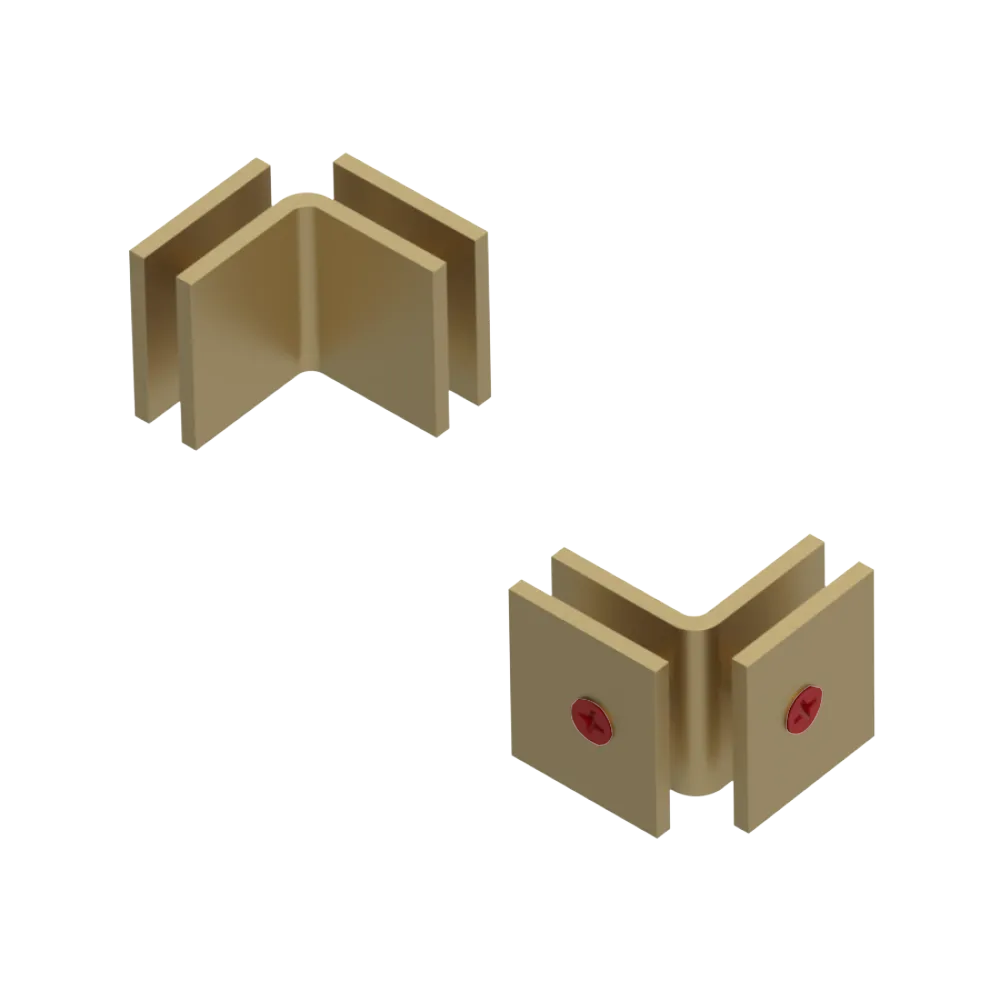 Rubinet 90 Glass to Glass Open Face Satin Brass