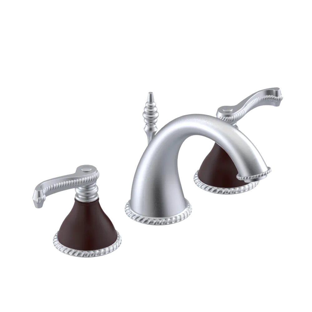 Rubinet Widespread Lav. Set. (less drain) Satin Chrome