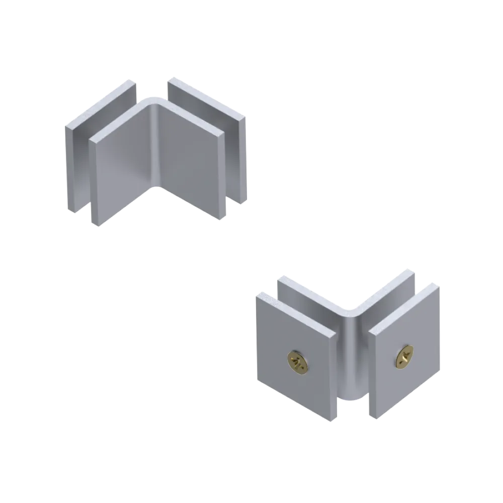 Rubinet 90 Glass to Glass Open Face Satin Chrome