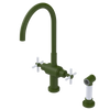 Rubinet Two Handle Single Hole Kitchen Set with LaSalle Spout with Hand Spray Green Envy