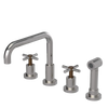 Rubinet Widespread Kitchen Set with Hand Spray Polished Nickel