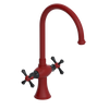 Rubinet Two Handle Single Hole Kitchen Set Maroon