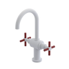 Rubinet Single Hole Dual Handle Lav. Set with LaSalle Spout (less drain) Matt White