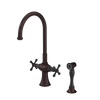 Rubinet Two Handle Single Hole Kitchen Set with Hand Spray Oil Rubbed Bronze