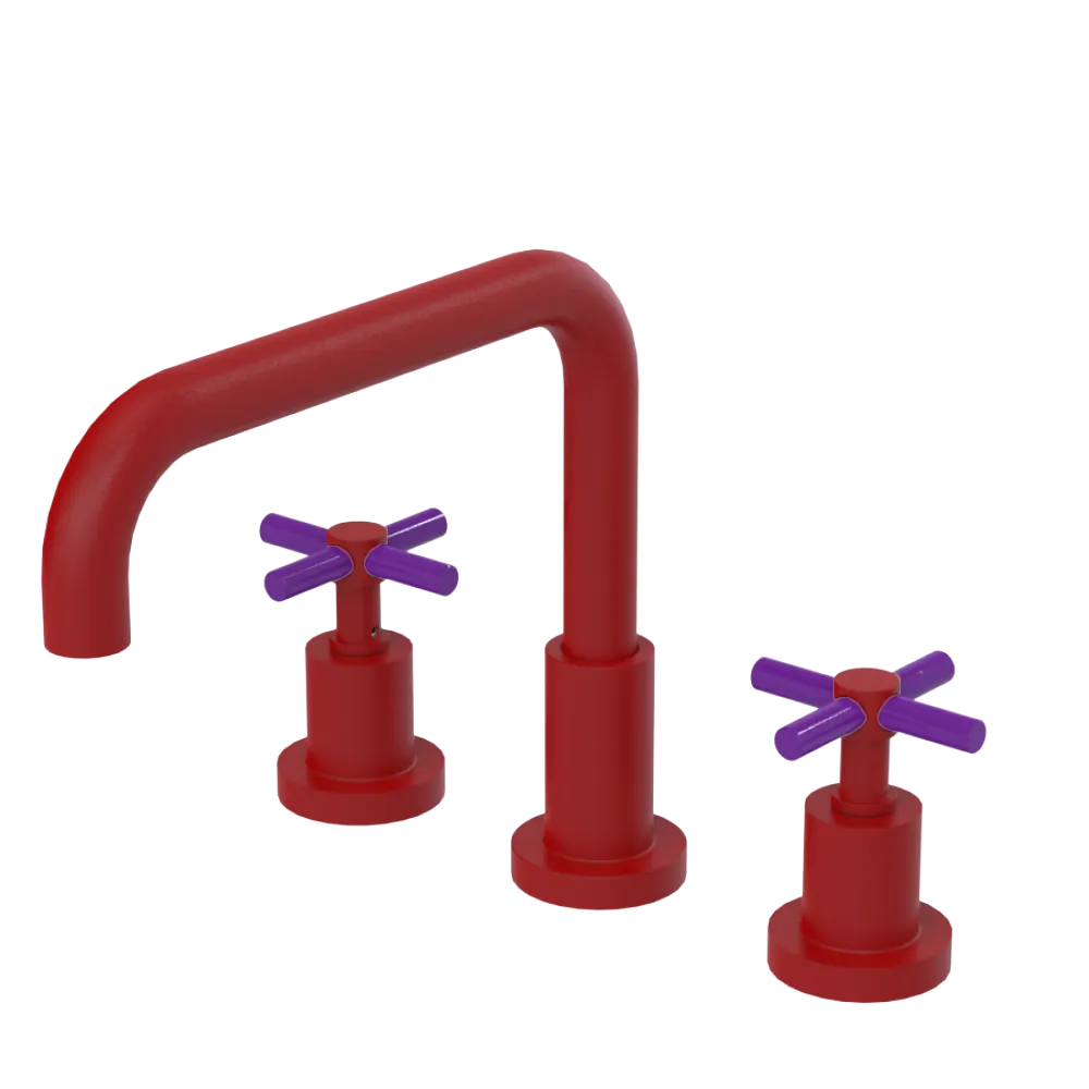 Rubinet Widespread Kitchen Set Maroon