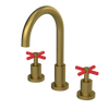 Rubinet Widespread Kitchen Set with LaSalle Spout Antique Brass Matt
