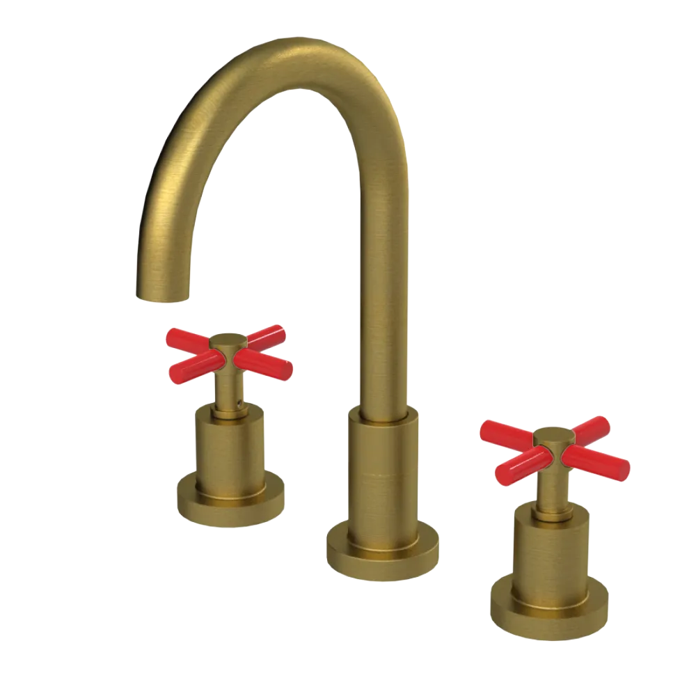 Rubinet Widespread Kitchen Set with LaSalle Spout Antique Brass Matt
