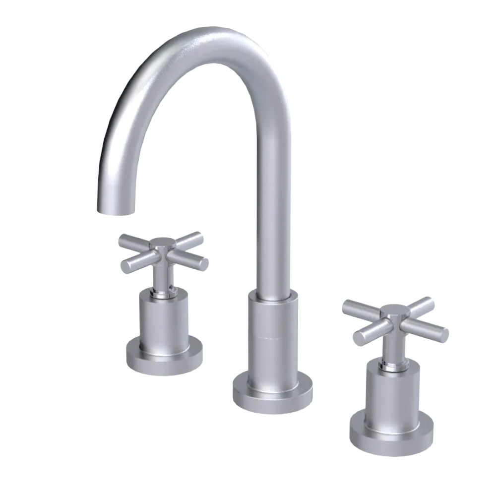 Rubinet Widespread Kitchen Set with LaSalle Spout Satin Chrome