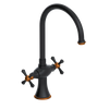 Rubinet Two Handle Single Hole Kitchen Set Matt Black