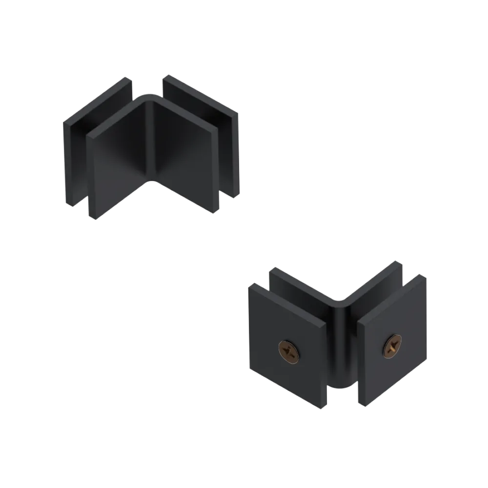 Rubinet 90 Glass to Glass Open Face Matt Black