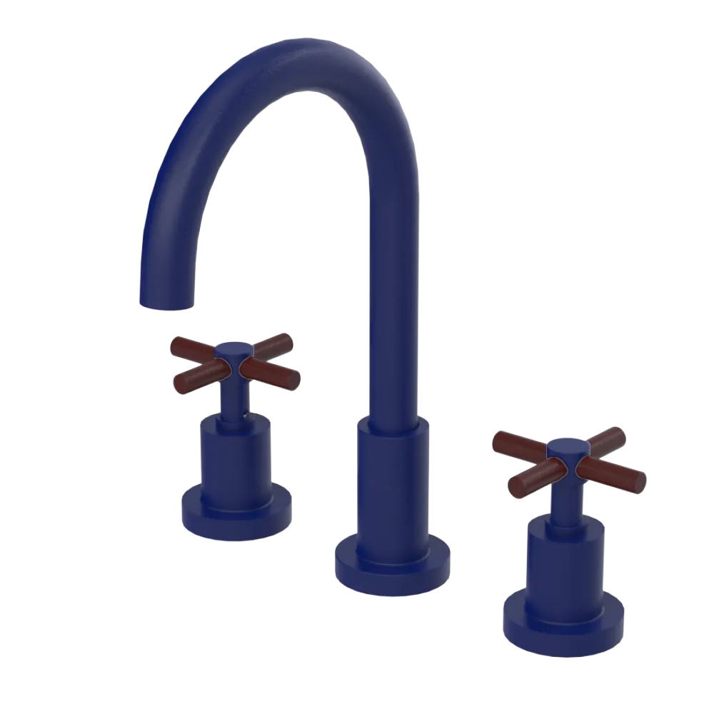Rubinet Widespread Kitchen Set with LaSalle Spout Midnight Blue