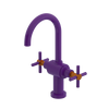 Rubinet Single Hole Dual Handle Lav. Set with LaSalle Spout (less drain) Purple Haze
