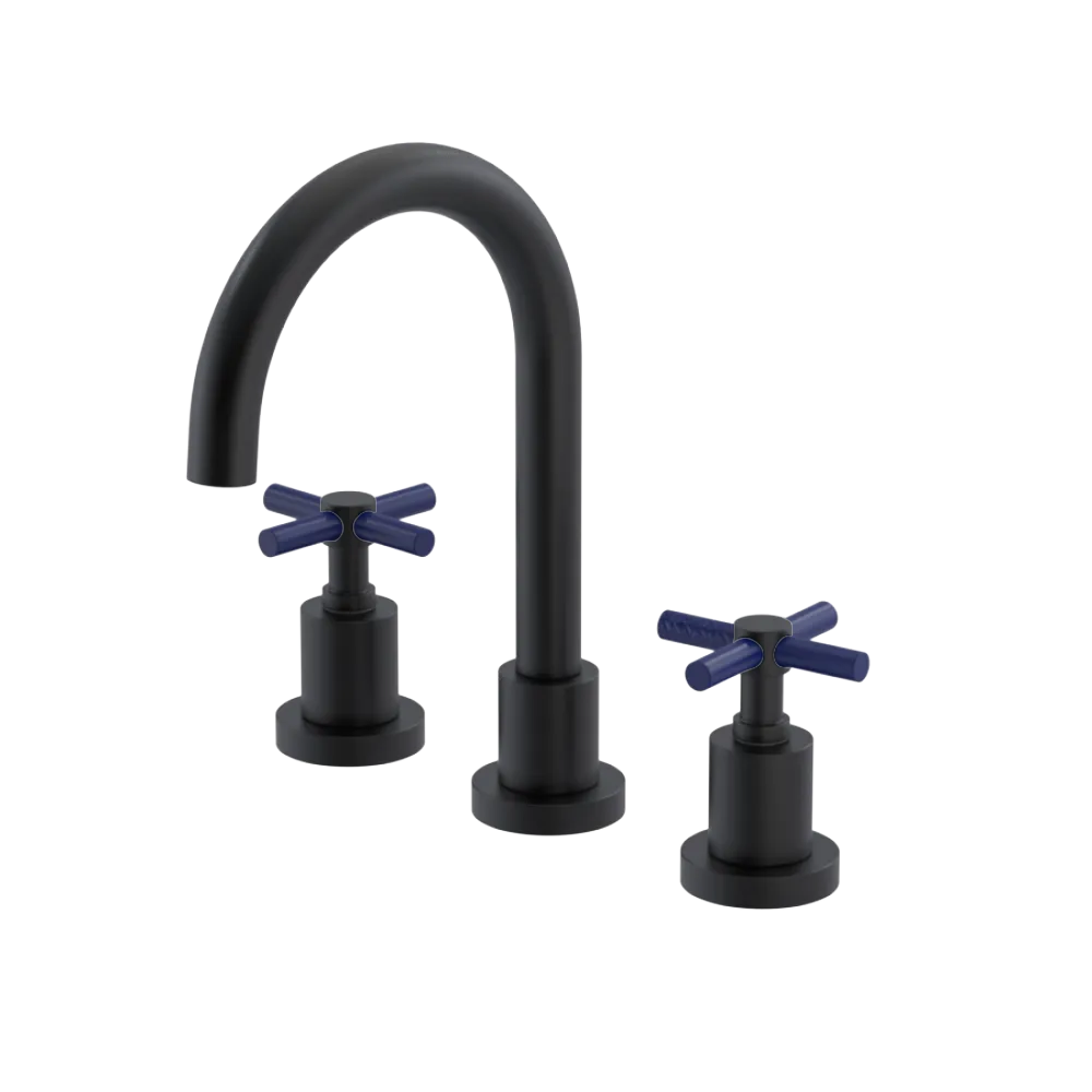Rubinet Widespread Lav. Set. (less drain) Matt Black