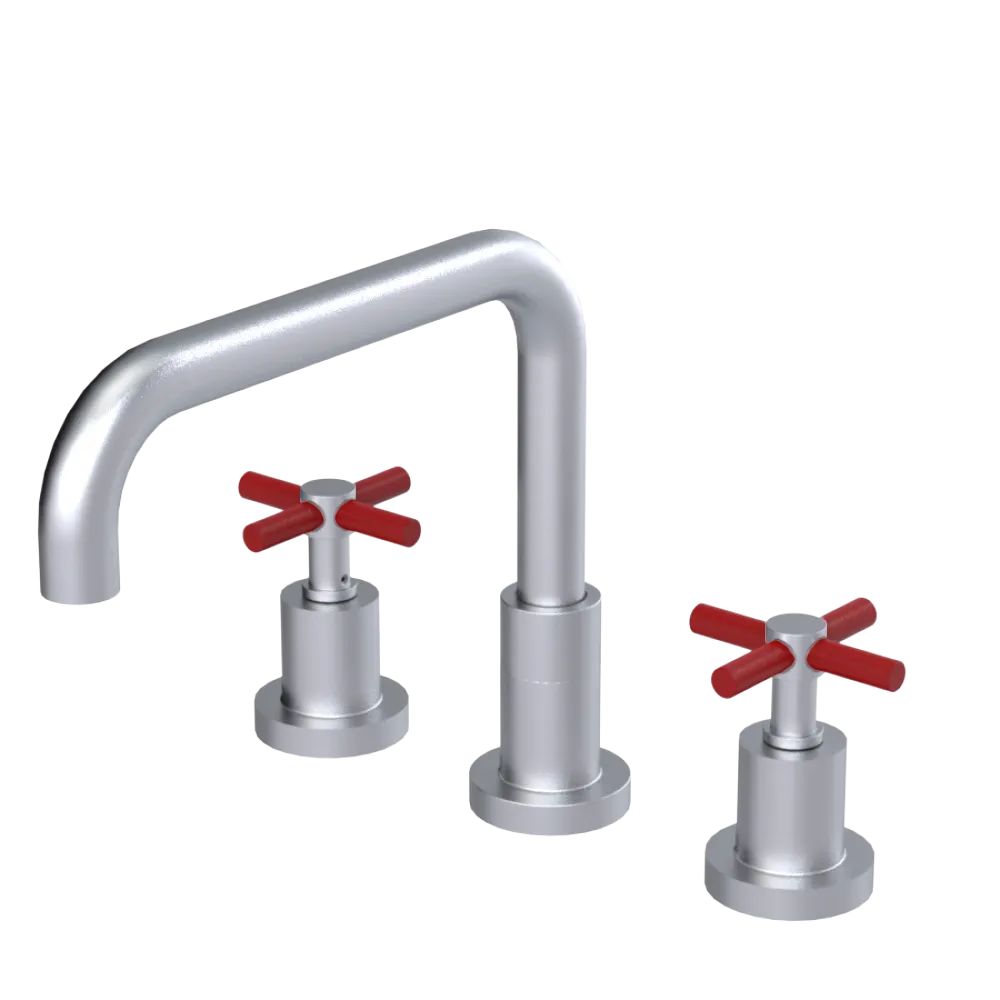 Rubinet Widespread Kitchen Set Satin Chrome