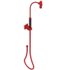 Rubinet Hand Held Shower Bidet with Extended Reach & Dual Function Spray Including Wall Bracket with Supply & Hose (Square) Red