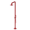 Rubinet Pressure Balance Outdoor Shower with Hand Held Shower & 10" Shower Head - 304 Stainless Steel Red