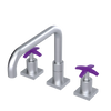 Rubinet Widespread Kitchen Set with Genesis Spout Satin Chrome