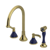 Rubinet Widespread Kitchen Set with Hand Spray Natural Brass