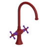 Rubinet Two Handle Single Hole Kitchen Set Maroon