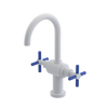 Rubinet Single Hole Dual Handle Lav. Set with LaSalle Spout (less drain) White