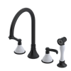 Rubinet Widespread Kitchen Set with Hand Spray Matt Black