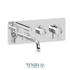 Wall mount tub filler with retractable hose, Alyss