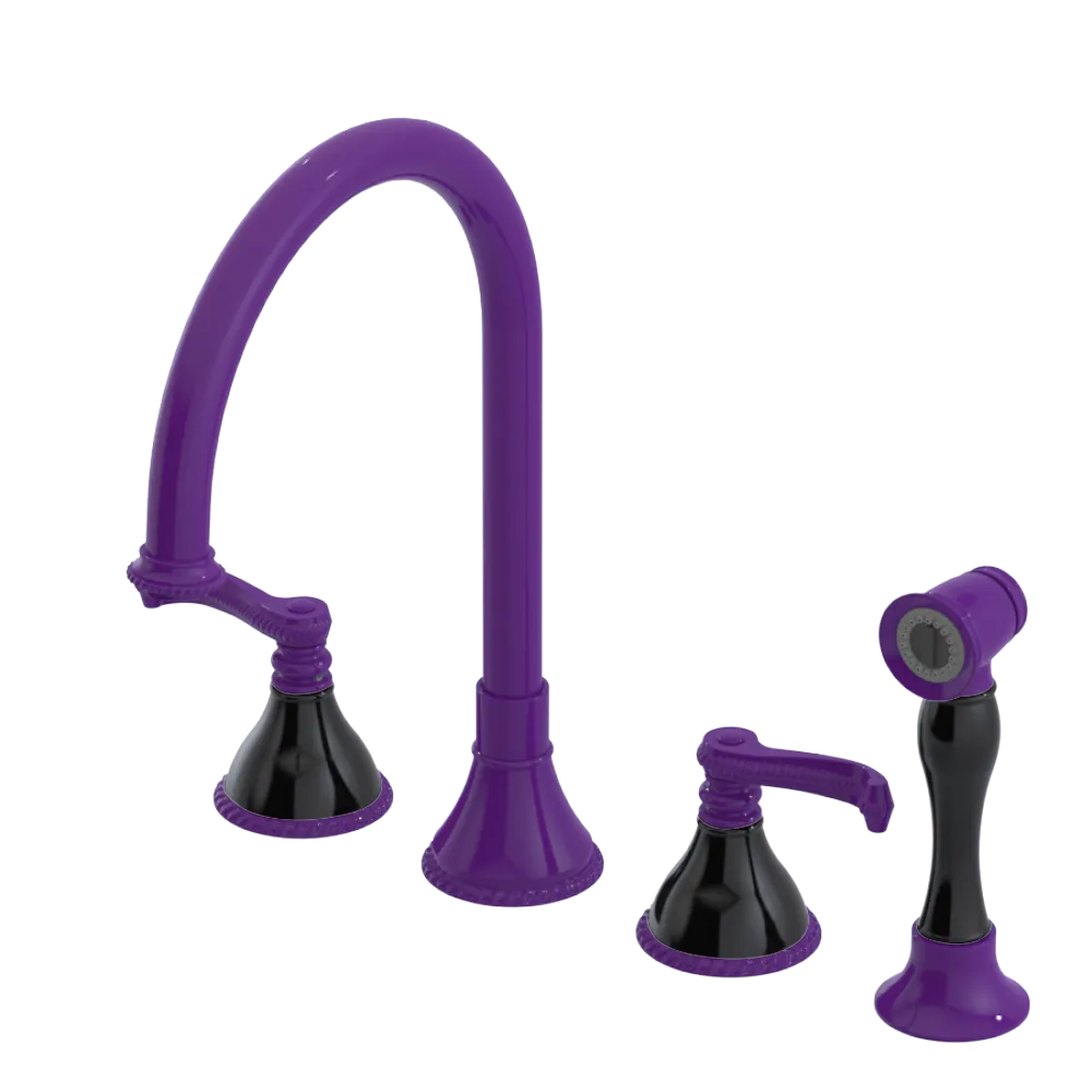 Rubinet Widespread Kitchen Set with Hand Spray Purple Haze