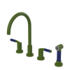 Rubinet Widespread Kitchen Set with Hand Spray Green Envy