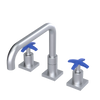 Rubinet Widespread Kitchen Set with Genesis Spout Satin Chrome