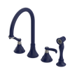 Rubinet Widespread Kitchen Set with Hand Spray Midnight Blue