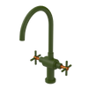 Rubinet Two Handle Single Hole Kitchen Set with LaSalle Spout Green Envy