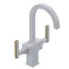 Rubinet Single Hole Dual Handle Lav. Set. (less drain) White