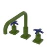 Rubinet Widespread Kitchen Set with Genesis Spout Green Envy