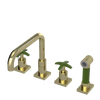 Rubinet Widespread Kitchen Set with Genesis Spout with Hand Spray Gold