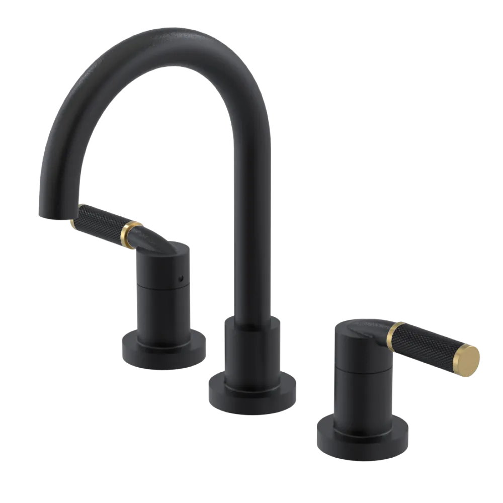 Rubinet Widespread Lav. Set. (less drain) Matt Black
